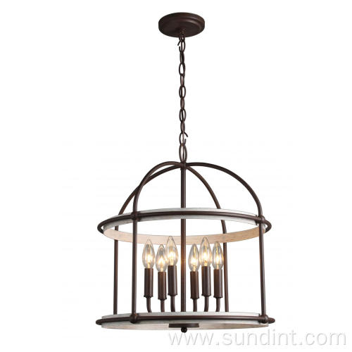 6-Light 15 Inch Indoor Chandelier Pendant